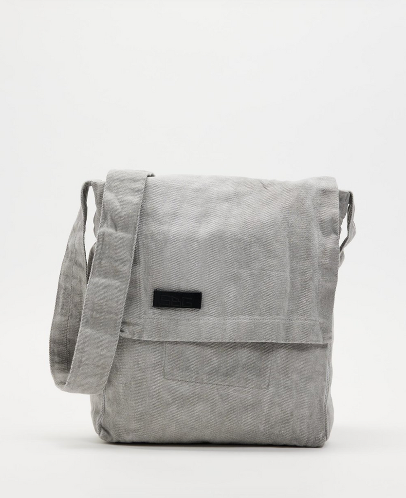FLUORSPAR - Denim Shoulder Bag - Grey Pigment