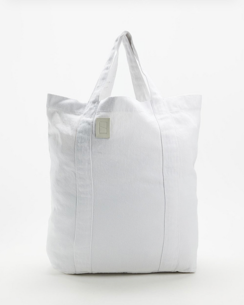 KOSMOCHLOR - Denim Tote Bag - White