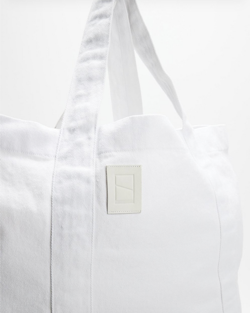 KOSMOCHLOR - Denim Tote Bag - White