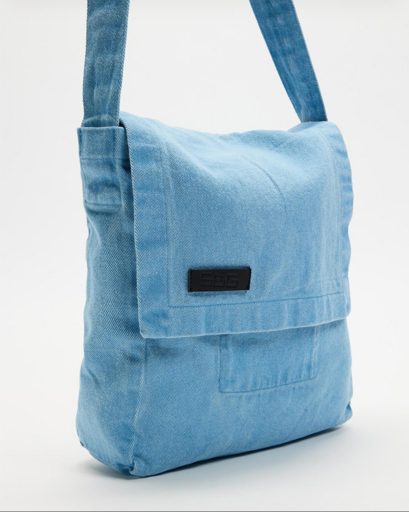 FLUORSPAR - Denim Shoulder Bag - Blue Pigment
