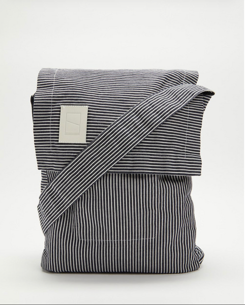 FLUORSPAR - Denim Shoulder Bag - Indigo Stripe